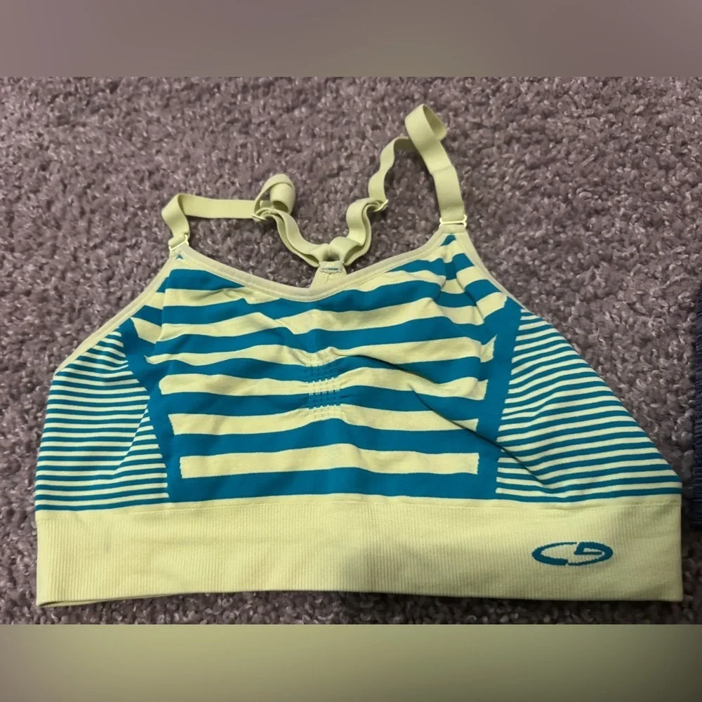 Champion/Ryka Sports Bra Size Large Blue and Yellow